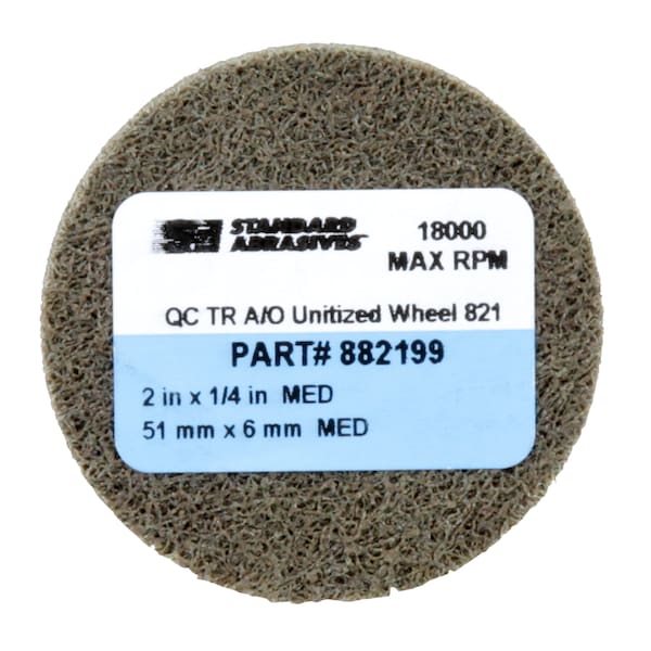 Standard Abrasives Std Abrsvs QC TR A/O Unitized Whl 882199,821 2inx1/4in, 10/pk - 882199