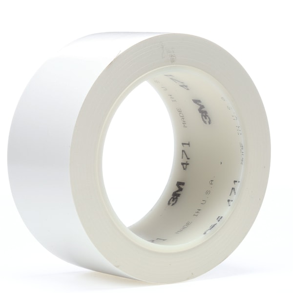 3M Vinyl Tape, 5.2 Mil, 3"x36 yds., White, PK12 - T968471W