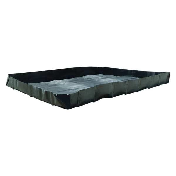 Condor Spill Containment Berm, 8 ft. W x 10 ft. L, 595 Gallon Spill Capacity, Includes L Bracket, Black - BD-810-AL-L-C