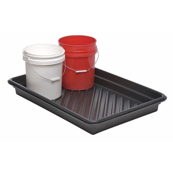 Ultratech Spill Tray, 18 Gallon Spill Capacity, Polyethylene, 36 in L x 24 in W, 4 3/4 Height, Black - 1034
