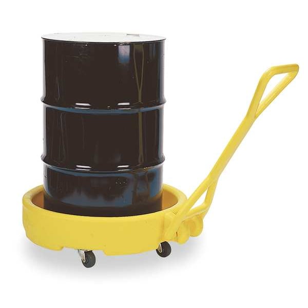 Eagle Mfg Mobile Drum Spill Dolly, 31 in Inside Diameter, 12 Gallon Sump Capacity, Polyethylene, Yellow - 1613