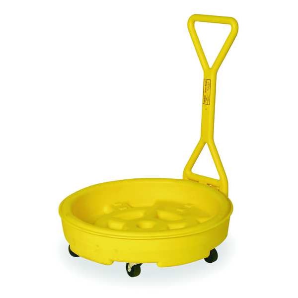 Eagle Mfg Mobile Drum Spill Dolly, 31 in Inside Diameter, 12 Gallon Sump Capacity, Polyethylene, Yellow - 1613