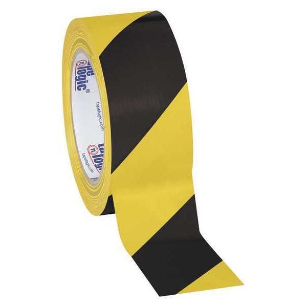 Partners Brand Tape Logic Striped Vinyl Tape, 7.0 Mil, 2" x 36 yds., Black/Yellow, 3/Case - T92363PKBY