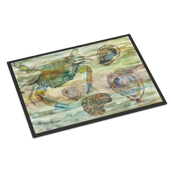 Carolines Treasures 18 x 27 in. CrabShrimp & Oyster Sunset Indoor or Outdoor Mat - SC2017MAT