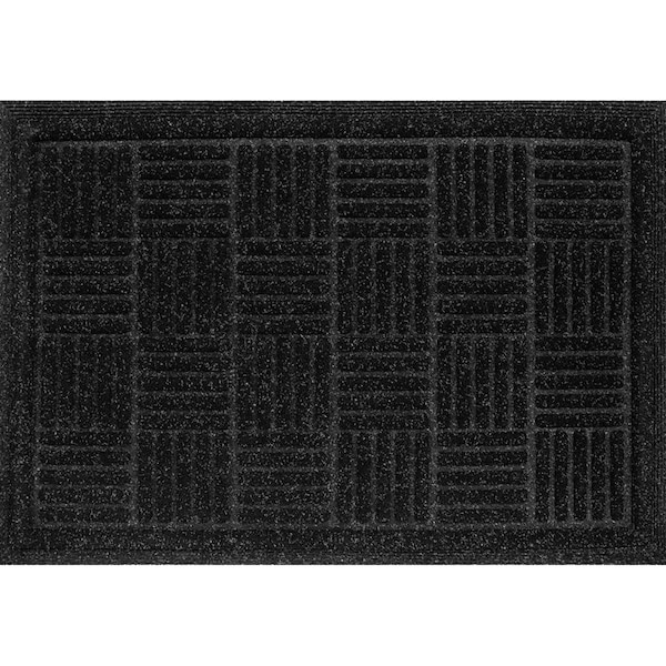 Multy Home MT5001431 Door Mat, 36 in L, 48 in W, Contours Pattern, PolypropyleneRubber Surface, Charcoal - 1005339