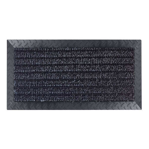 Clean Machine GrassWorx Clean Machine 18 in. W X 34 in. L Black Astroturf Door Mat - 10376364