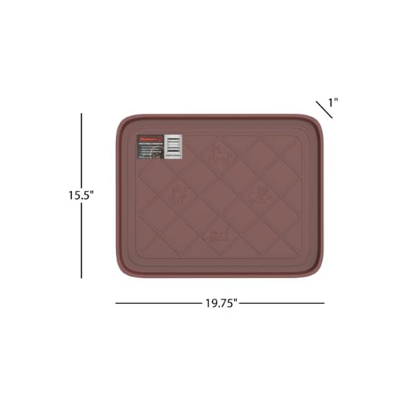 Fleming Supply All Weather Boot Tray Water Resistant Plastic Shoe Mat for Indoor and Outdoor Use, (Brown, Small) - 455848RLO