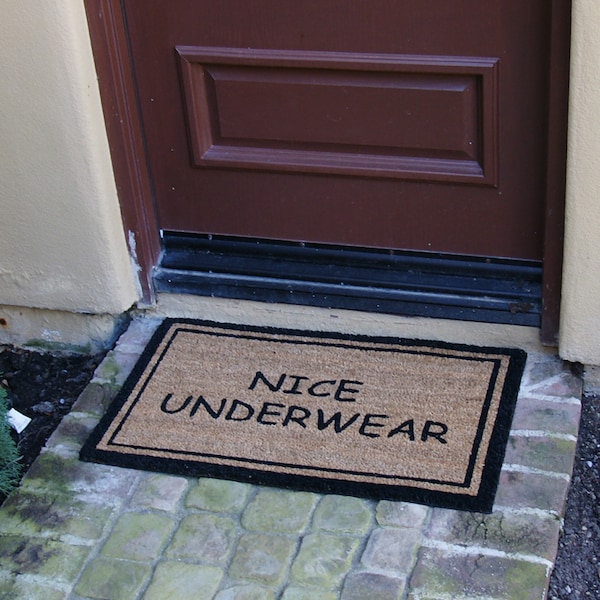 Rubber-Cal "Nice Underwear" Funny Doormat Coco Fiber Mat, 18 x 30-Inch - 10-106-016