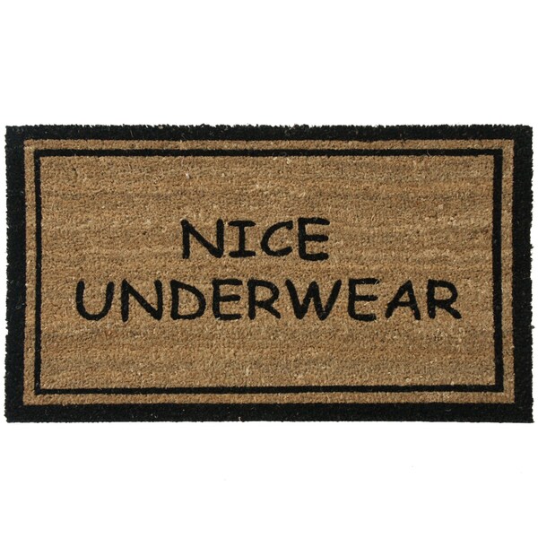 Rubber-Cal "Nice Underwear" Funny Doormat Coco Fiber Mat, 18 x 30-Inch - 10-106-016