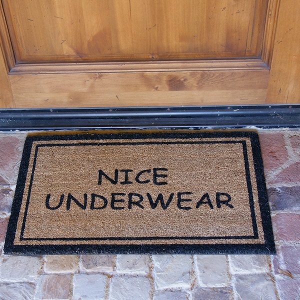 Rubber-Cal "Nice Underwear" Funny Doormat Coco Fiber Mat, 18 x 30-Inch - 10-106-016