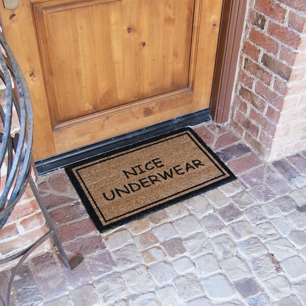 Rubber-Cal "Nice Underwear" Funny Doormat Coco Fiber Mat, 18 x 30-Inch - 10-106-016