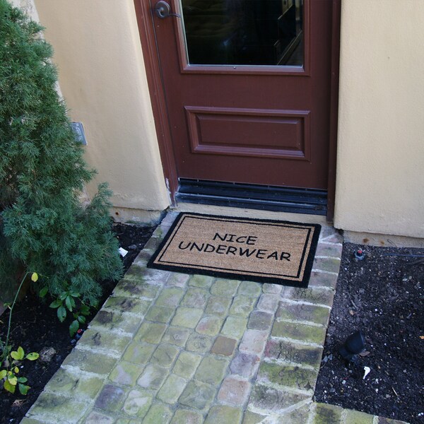 Rubber-Cal "Nice Underwear" Funny Doormat Coco Fiber Mat, 18 x 30-Inch - 10-106-016
