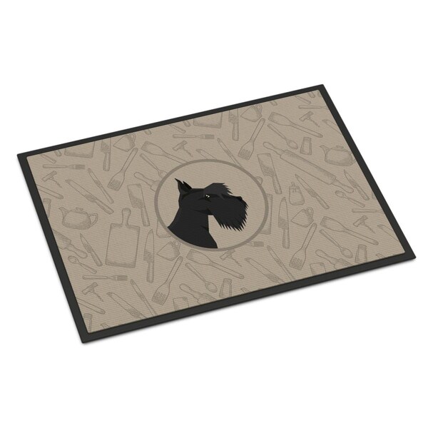 Carolines Treasures 24 x 36 in. Scottish Terrier in the Kitchen Indoor or Outdoor Mat - CK2207JMAT