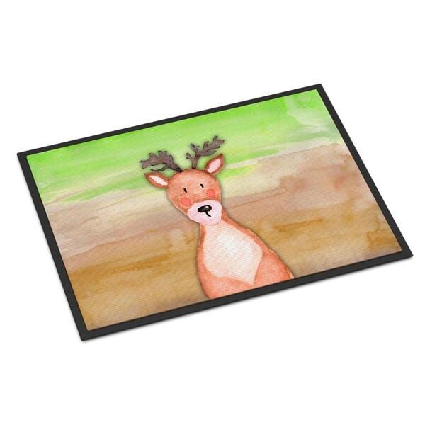 Carolines Treasures 18 x 27 in. Deer Watercolor Indoor or Outdoor Mat - BB7435MAT