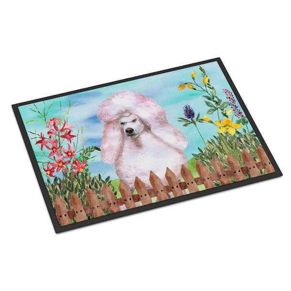 Carolines Treasures White Standard Poodle Spring Indoor or Outdoor Mat - 18 x 27 in. - CK1279MAT