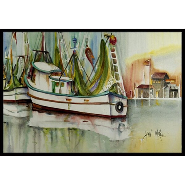 Carolines Treasures Ocean Springs Shrimper Indoor and Outdoor Mat- 24 x 36 in. - JMK1068JMAT