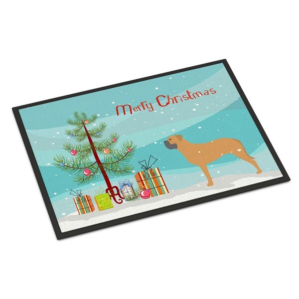 Carolines Treasures Bullmastiff Merry Christmas Tree Indoor or Outdoor Mat, 24 x 36 - BB2989JMAT