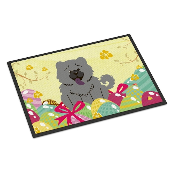 Carolines Treasures 24 x 36 in. Easter Eggs Chow Chow Blue Indoor or Outdoor Mat - BB6139JMAT