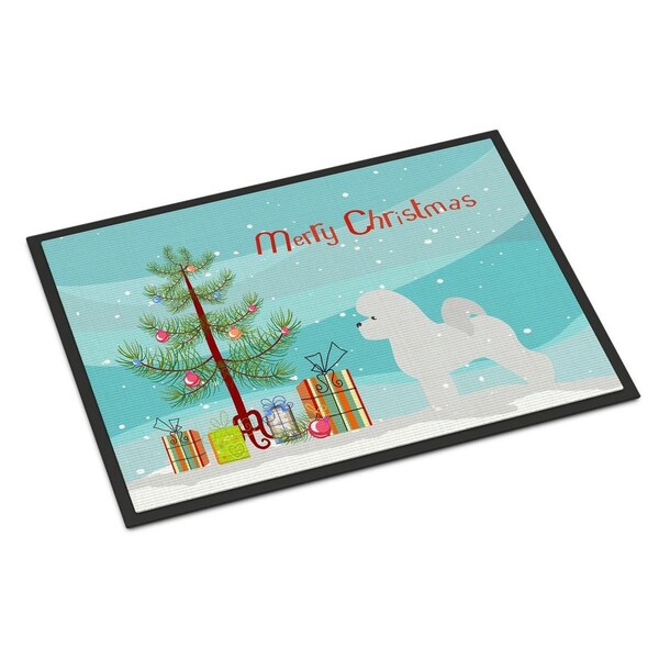Carolines Treasures Bichon Frise Merry Christmas Tree Indoor or Outdoor Mat, 24 x 36 - BB2963JMAT