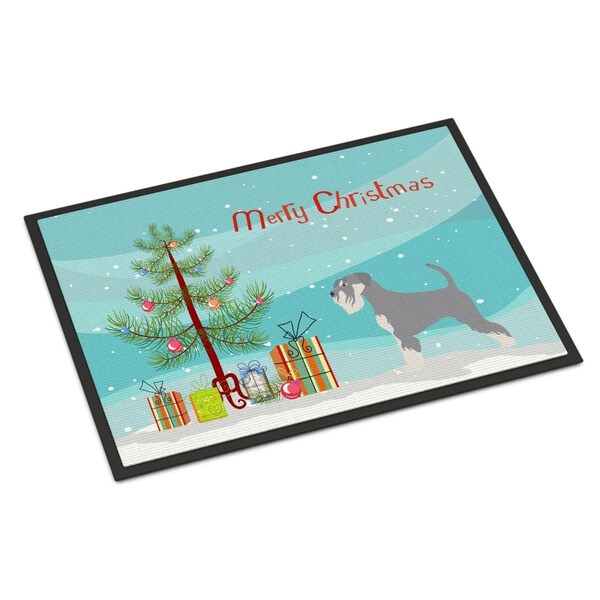 Carolines Treasures Schnauzer Christmas Indoor or Outdoor Mat - 24 x 36 in. - BB8512JMAT