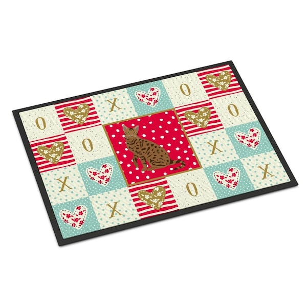 Carolines Treasures 24 x 36 in. Ocicat No.2 Cat Love Indoor or Outdoor Mat - CK5774JMAT