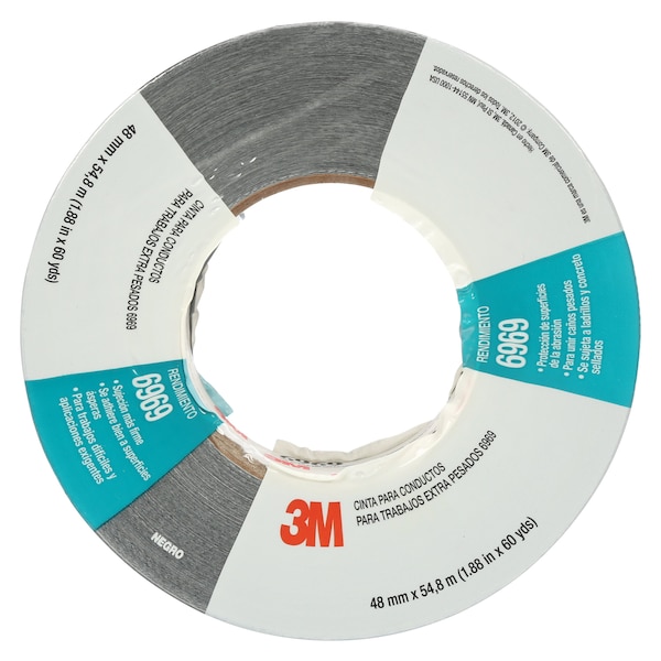 3M Duct Tape, 2 In x 60 yd, 10.5 mil, Black - 6969