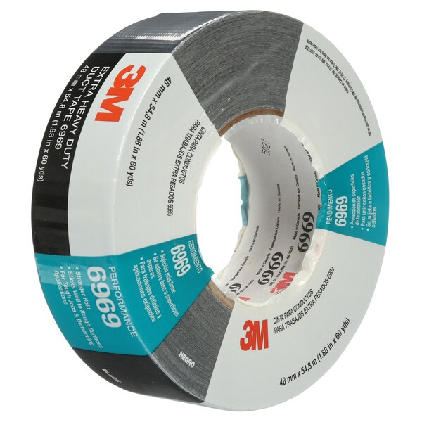 3M Duct Tape, 2 In x 60 yd, 10.5 mil, Black - 6969