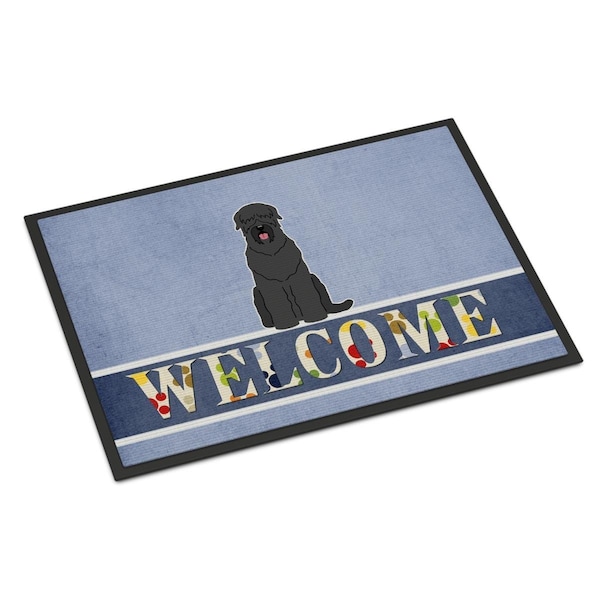Carolines Treasures 18 x 27 in. Black Russian Terrier Welcome Indoor or Outdoor Mat - BB5607MAT