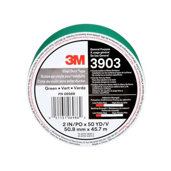 3M Duct Tape, 2 x 50 yd, 6.5 mil, Green, Vinyl - 3903