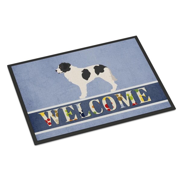 Carolines Treasures Landseer Welcome Indoor or Outdoor Mat - 24 x 36 in. - BB8331JMAT