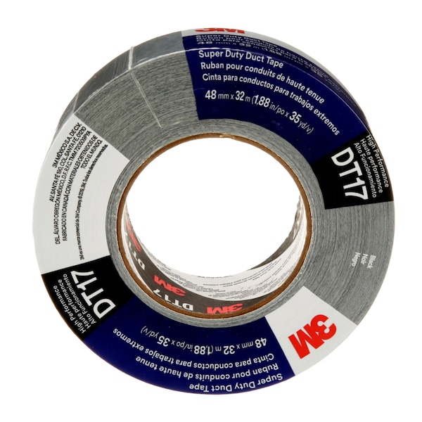3M Duct Tape, Black, 17 mil, 32m L x 48mm W - DT17