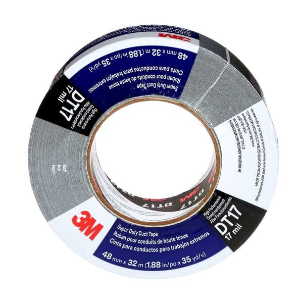 3M Duct Tape, Black, 17 mil, 32m L x 48mm W - DT17