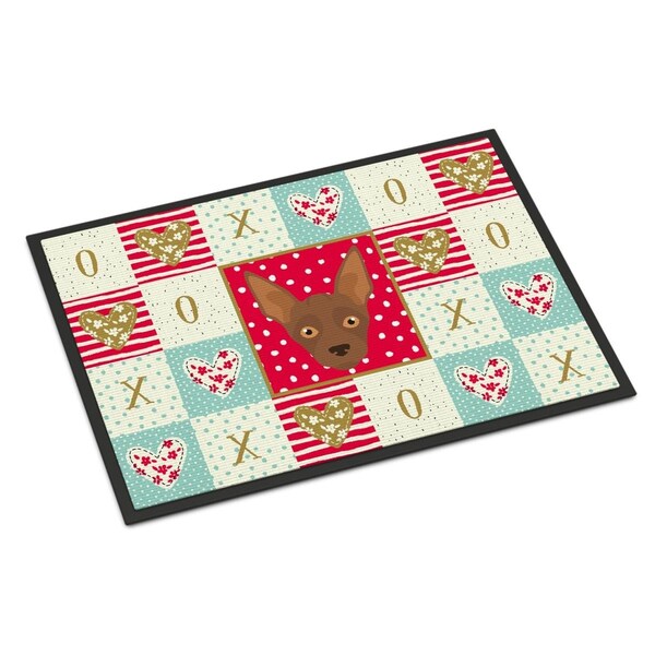 Carolines Treasures 18 x 27 in. Abyssinian Sand Terrier Love Indoor or Outdoor Mat - CK5179MAT
