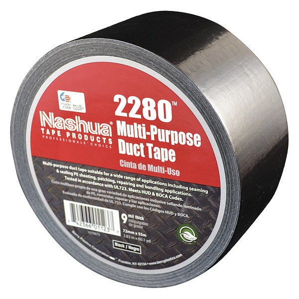 Nashua Duct Tape, 72mm W, 55m L, Industrial, Black - 2280