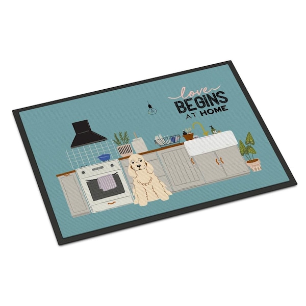 Carolines Treasures 24 x 36 in. Buff Cocker Spaniel Kitchen Scene Indoor or Outdoor Mat - CK7798JMAT