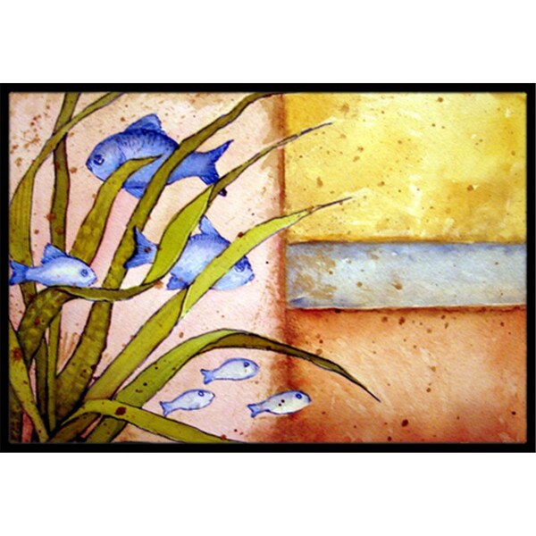 Carolines Treasures Message From The Sea Fishes Indoor and Outdoor Mat- 24 x 36 in. - PJC1118JMAT