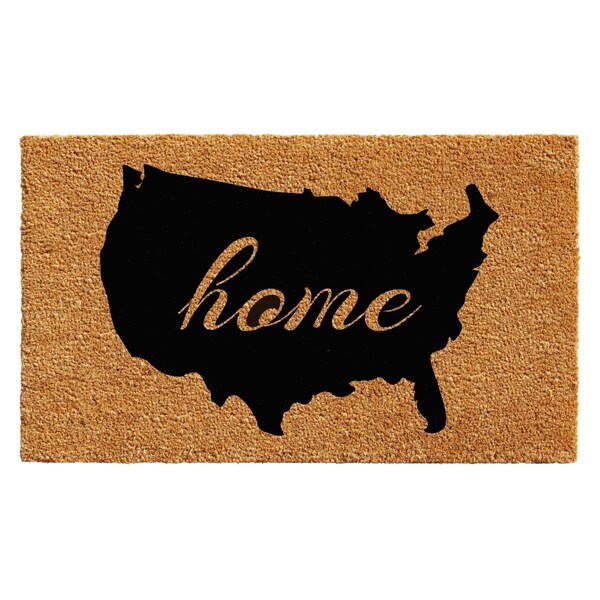 Configuracion 18 x 30 in. USA Rectangular Doormat Natural & Black - CO3360047