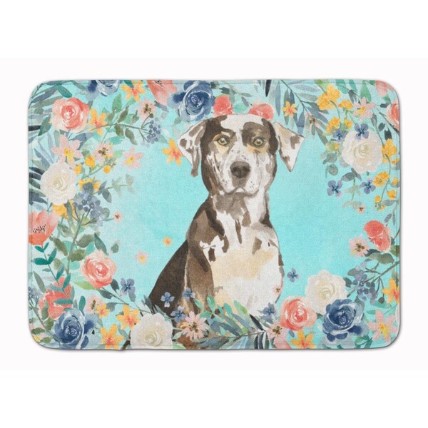 Jensendistributionservices Catahoula Leopard Dog Machine Washable Memory Foam Mat - MI2552315