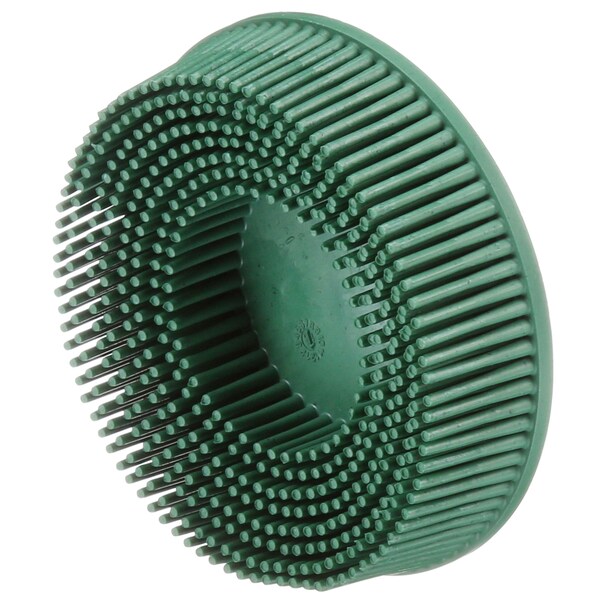 Scotch-Brite Roloc Bristle Disc, 07526, RD-ZB, 50 Green, 3 in x 5/8, Tapered, 4PK - 7526
