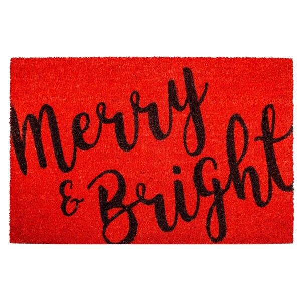 Configuracion 24 x 36 in. Merry & Bright Rectangular Doormat Natural & Black - CO3360831