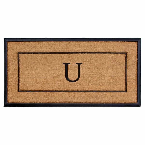 Calloway Mills Monogram Door Mat, Black, Natural, 24 in W x 48 in L - 101632448U