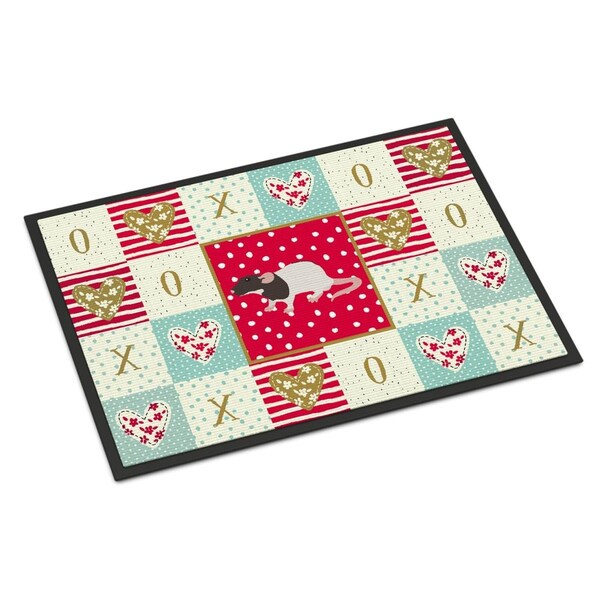 Jensendistributionservices 24 x 36 in. Dumbo Rat Love Indoor or Outdoor Mat - MI1716206