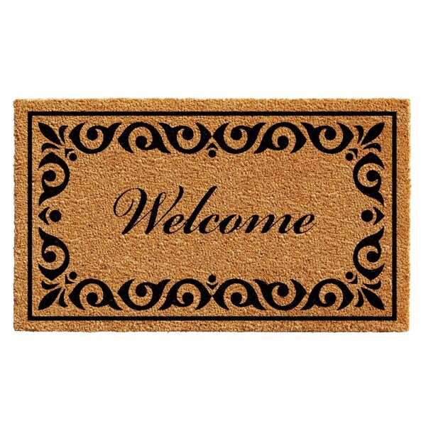 Configuracion 3 x 6 ft. Breaux Welcome Rectangular Doormat Natural & Black - CO3361357