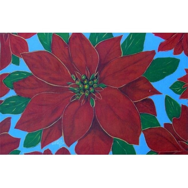 Custom Printed Rugs Custom Printed Rugs Poinsettia Door Mat - POINSETTIA