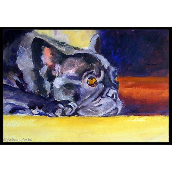 Carolines Treasures Black French Bulldog Sunny Indoor and Outdoor Mat- 18 x 27 in. - 7331MAT