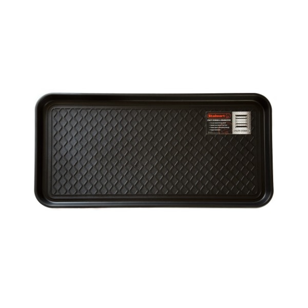 Fleming Supply All Weather Boot Tray Water Resistant Plastic Shoe Mat for Indoor and Outdoor Use, (Black, Large) - 579827RVS