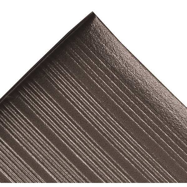 Notrax Antifatigue Mat, 12 ft. L x 3 ft. W, 3/8" Thickness, Closed Cell PVC Foam, Corrugated, Black - 410S3312BL