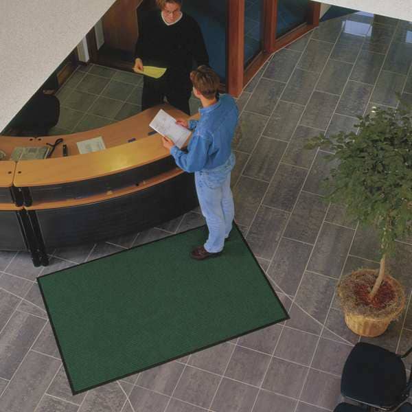 Notrax Entrance Mat, Polypropylene, 3/8 in Thick, Charcoal, 3 ft W x 4 ft L - 117S0034CH