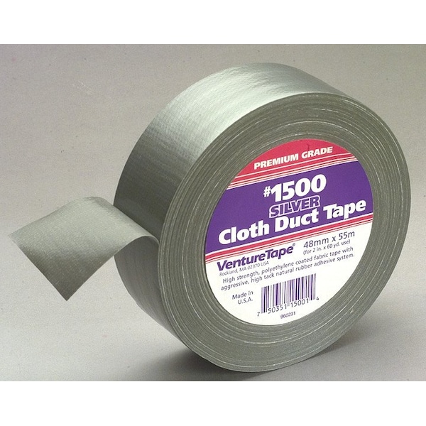 3M VentureTape No 1500 General Purpose Cloth Duct Tape, 2 IN x 60 Yards, Silver - 7100043836