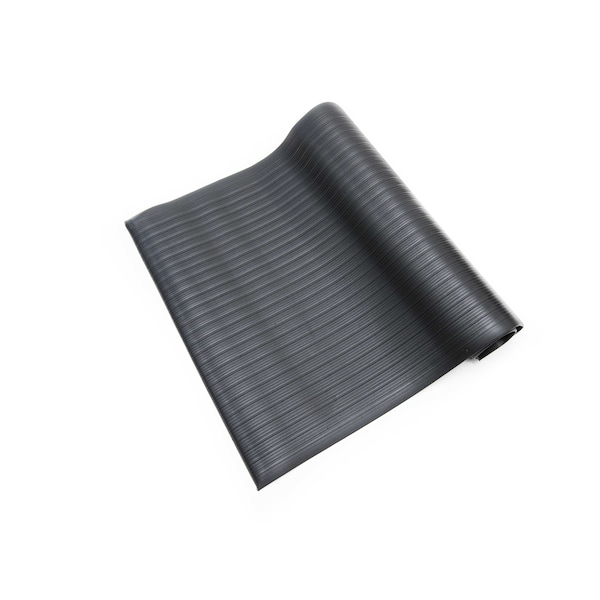 Bertech Antifatigue Mat, 5 ft. L x 3 ft. W, 5/8 in Thickness, Ribbed, Black - AFRB58-3X5BLKBEV